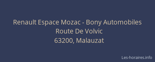 Renault Espace Mozac - Bony Automobiles