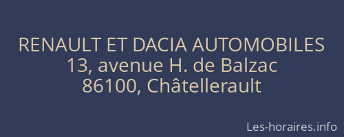 RENAULT ET DACIA AUTOMOBILES