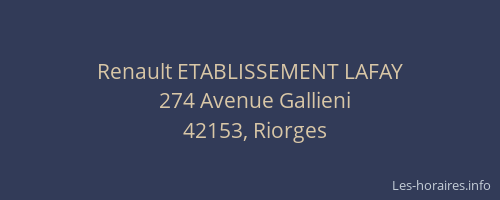 Renault ETABLISSEMENT LAFAY