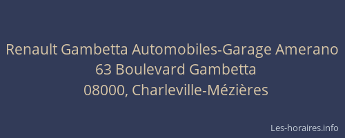 Renault Gambetta Automobiles-Garage Amerano