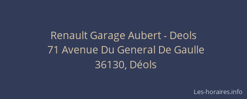 Renault Garage Aubert - Deols
