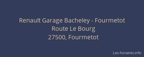 Renault Garage Bacheley - Fourmetot