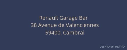 Renault Garage Bar