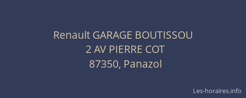 Renault GARAGE BOUTISSOU