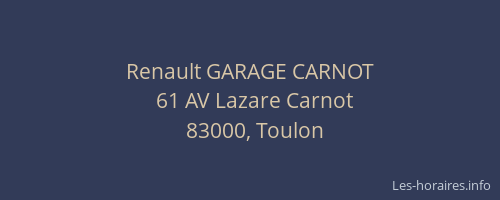 Renault GARAGE CARNOT