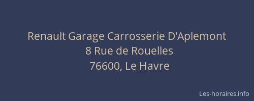 Renault Garage Carrosserie D'Aplemont