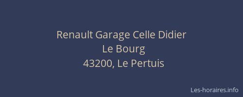 Renault Garage Celle Didier