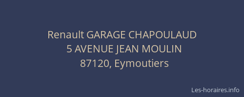 Renault GARAGE CHAPOULAUD