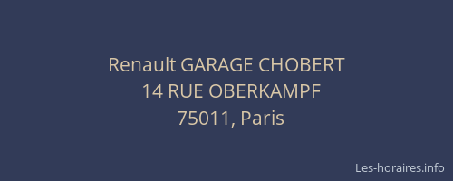 Renault GARAGE CHOBERT