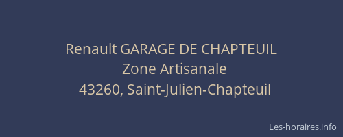 Renault GARAGE DE CHAPTEUIL