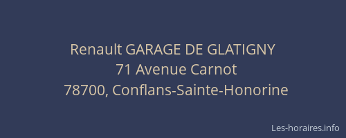 Renault GARAGE DE GLATIGNY