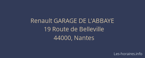 Renault GARAGE DE L'ABBAYE