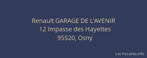 Renault GARAGE DE L'AVENIR