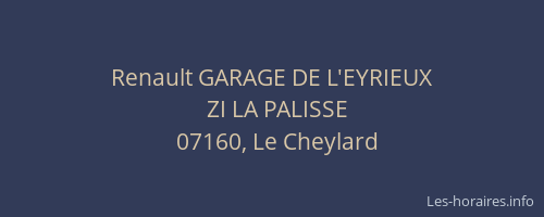 Renault GARAGE DE L'EYRIEUX