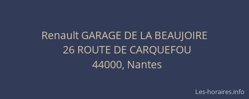 Renault GARAGE DE LA BEAUJOIRE