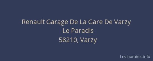 Renault Garage De La Gare De Varzy