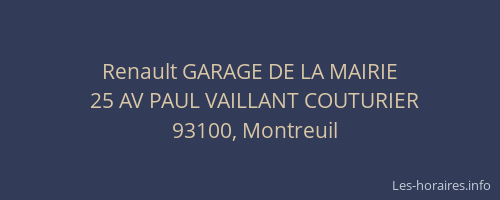 Renault GARAGE DE LA MAIRIE