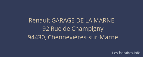 Renault GARAGE DE LA MARNE