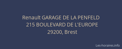 Renault GARAGE DE LA PENFELD