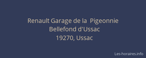 Renault Garage de la  Pigeonnie