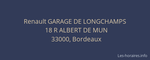 Renault GARAGE DE LONGCHAMPS