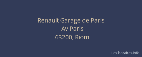 Renault Garage de Paris