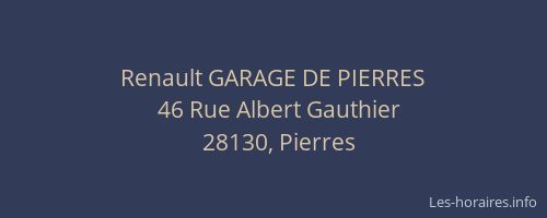 Renault GARAGE DE PIERRES