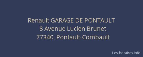 Renault GARAGE DE PONTAULT