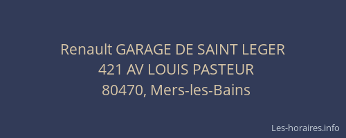 Renault GARAGE DE SAINT LEGER
