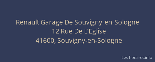 Renault Garage De Souvigny-en-Sologne