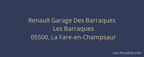 Renault Garage Des Barraques