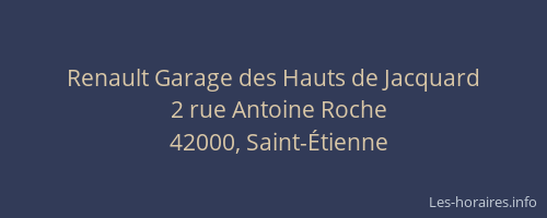 Renault Garage des Hauts de Jacquard