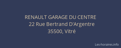 RENAULT GARAGE DU CENTRE