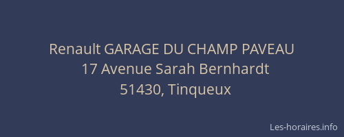 Renault GARAGE DU CHAMP PAVEAU