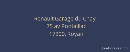 Renault Garage du Chay