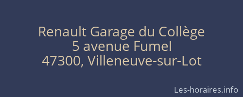 Renault Garage du Collège