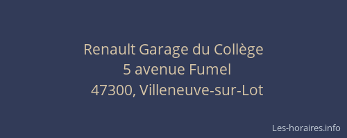 Renault Garage du Collège