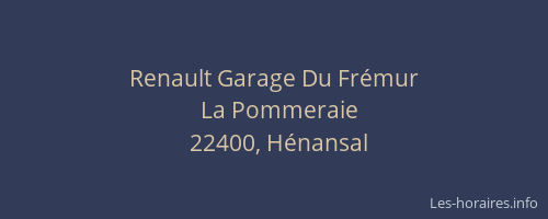 Renault Garage Du Fr&eacute;mur