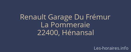 Renault Garage Du Frémur