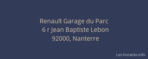 Renault Garage du Parc