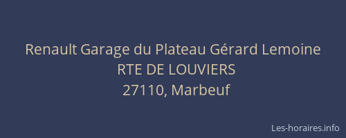 Renault Garage du Plateau G&eacute;rard Lemoine