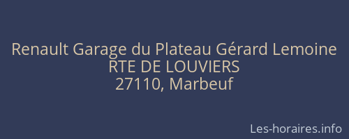 Renault Garage du Plateau Gérard Lemoine