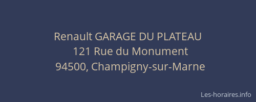 Renault GARAGE DU PLATEAU