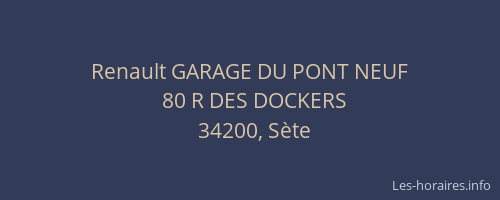 Renault GARAGE DU PONT NEUF
