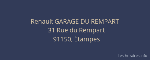 Renault GARAGE DU REMPART