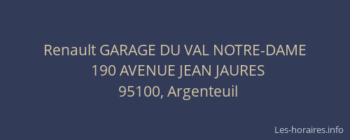 Renault GARAGE DU VAL NOTRE-DAME