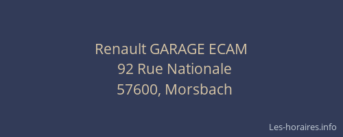 Renault GARAGE ECAM