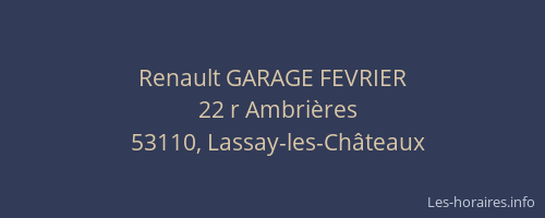 Renault GARAGE FEVRIER