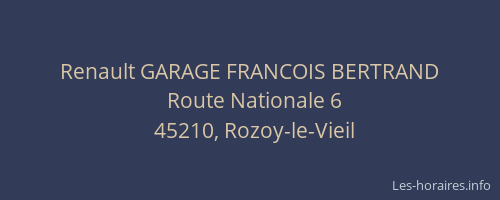 Renault GARAGE FRANCOIS BERTRAND