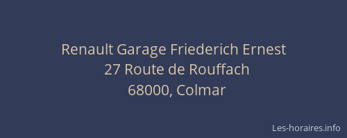 Renault Garage Friederich Ernest